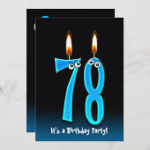 78ste verjaardagsfeestje uitnodigen kaart (Voorkant / Achterkant)