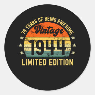78th birthday limited edition 1944 78 year old ronde sticker