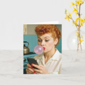 78th Birthday Lucille Ball Texting On a Cell Phone Kaart (Gele Bloem)
