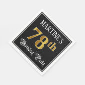 78th Birthday Party — Fancy Script, Faux Gold Look Servet (Hoek)