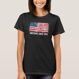 78th Birthday Vintage Usa Flag Awesome Since 1944 T-shirt