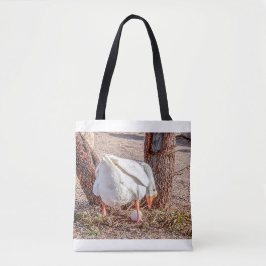 7928 - Witte gans die over het ei staat Tote Bag (Voorkant)