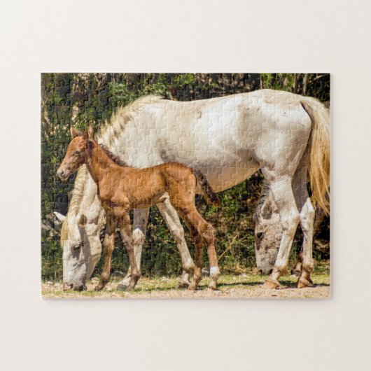 7985-Mama & Baby Wild Mustangs Puzzel (Horizontaal)