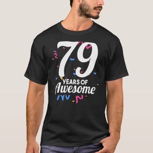 79 jaar Geweldige ouderdoms geboortejaar T-shirt (Voorkant)