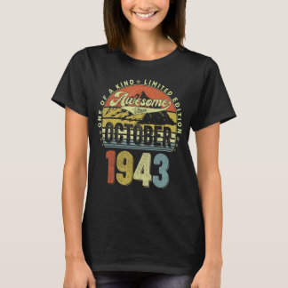 79 jaar Geweldige sinds oktober 1943 79e geboorte T-shirt