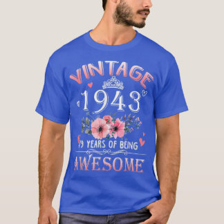 79 jaar oud gemaakt in de  1943 79e verjaardag gif t-shirt