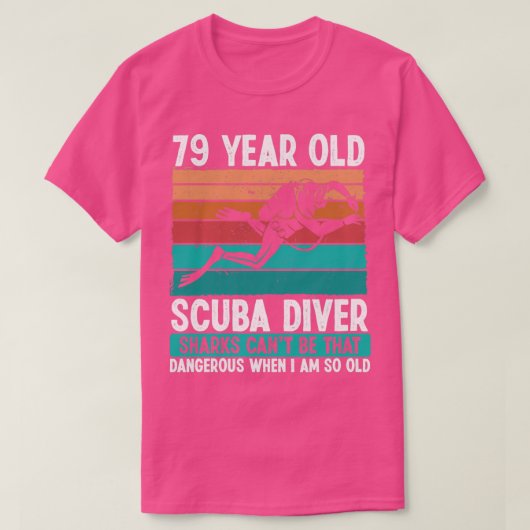 79 jaar oud scuba duiker 79e verjaardag scuba duik t-shirt (Design voorkant)