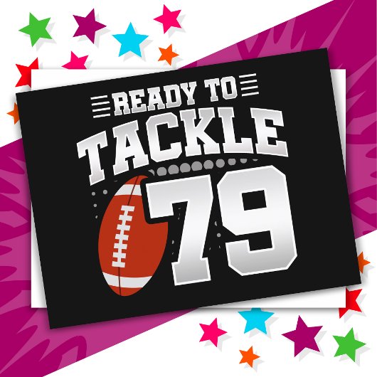 79 Jaar Oud Tackle Football Party 79e Verjaardag Briefkaart