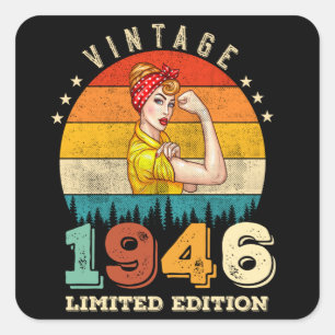 79 jaar oude Bday 1946 Vintage 79ste verjaardag vr Vierkante Sticker