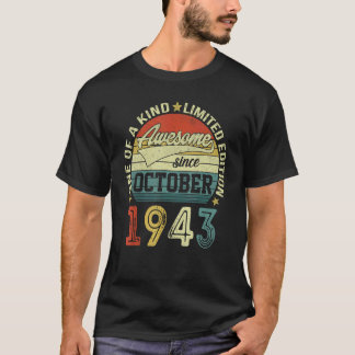 79 jaar oude dag Geweldige sinds oktober 1943 79e T-shirt