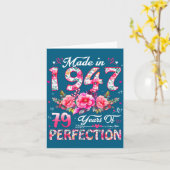 79 Year Old Made In 1947 Floral 79th Birthday Wome Kaart (Gele Bloem)