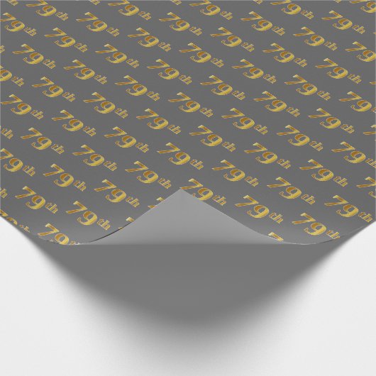 79e (79e) evenement grijs, Faux Gold Cadeaupapier (Hoek)