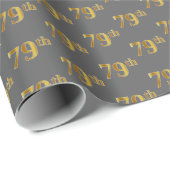 79e (79e) evenement grijs, Faux Gold Cadeaupapier (Rol Hoek)