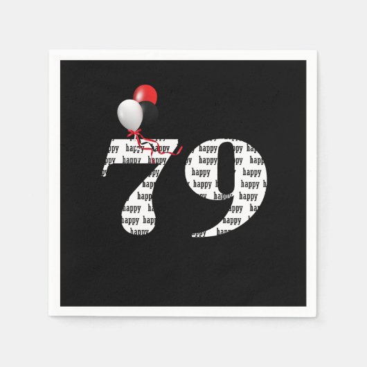 79e Birthday party ballonnen Servet (Voorkant)