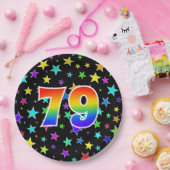 79e evenement: Bold, Fun, Kleurrijke Regenboog 79 Papieren Bordje (Feest)