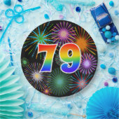79e Evenement - Leuk, Kleurrijk, Vet, Regenboog 79 Papieren Bordje (Feest)