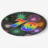 79e Evenement - Leuk, Kleurrijk, Vet, Regenboog 79 Papieren Bordje (Gekanteld)