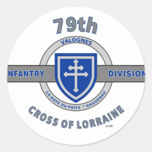79E INFANTRY DIVISION "CROSS OF LORRAINE" RONDE STICKER