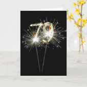 79e jaarsparklers op zwart kaart (Gele Bloem)