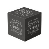 79e Jubileum Gift Chalk Hearts Kubus (Achter hoekig)
