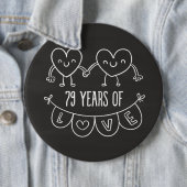79e Jubileum Gift Chalk Hearts Ronde Button 6,0 Cm (In situ)