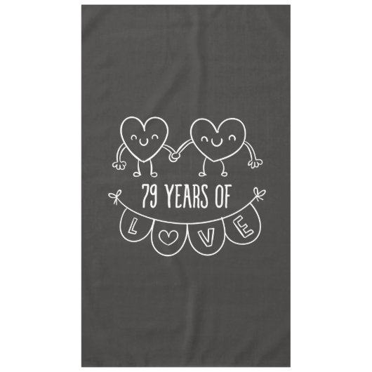 79e Jubileum Gift Chalk Hearts Tafelkleed (Voorkant)