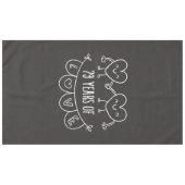 79e Jubileum Gift Chalk Hearts Tafelkleed (Voorkant (Horizontaal))