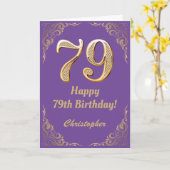 79e Paars- en goudglitter-Lijst Kaart (Gele Bloem)