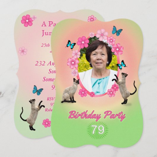 79e uitnodiging van de Birthday Party (Voorkant / Achterkant)