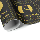 79e verjaardag ~ Art Deco Geïnspireerde look "79", Cadeaupapier (Rol Hoek)