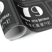 79e verjaardag - Art Deco Geïnspireerde look "79", Cadeaupapier (Rol Hoek)