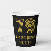 79e verjaardag: Art Deco Geïnspireerde look "79" e Papieren Bekers (Achterkant)