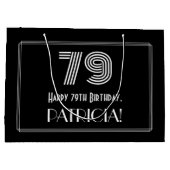 79e verjaardag — Art Deco Geïnspireerde look "79" Groot Cadeauzakje (Achterkant)