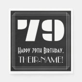 79e verjaardag: Art Deco Geïnspireerde look "79" + Servet (Voorkant)