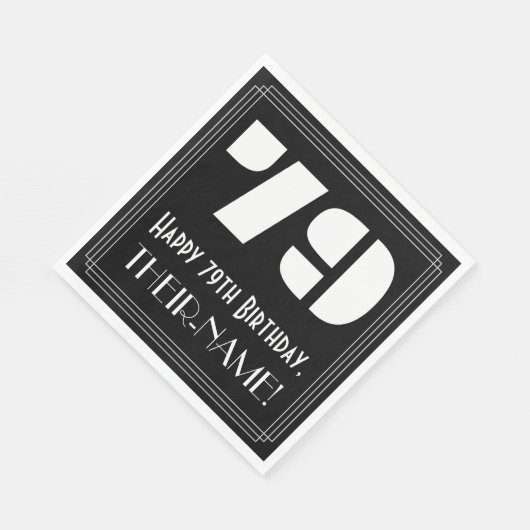 79e verjaardag: Art Deco Geïnspireerde look "79" + Servet (Hoek)