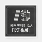 79e verjaardag: Art Deco Geïnspireerde look "79" + Servet (Voorkant)