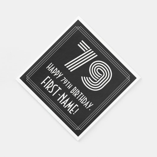79e verjaardag: Art Deco Geïnspireerde look "79" + Servet (Hoek)