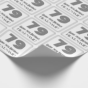 79e verjaardag: Art Deco geïnspireerde stijl "79"  Cadeaupapier