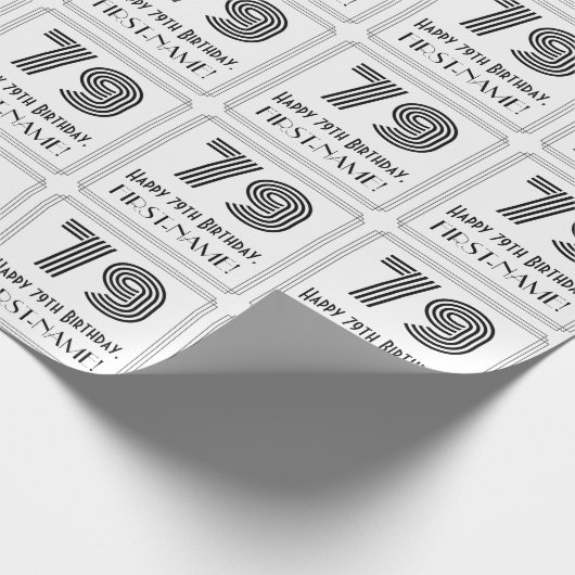 79e verjaardag: Art Deco geïnspireerde stijl "79"  Cadeaupapier (Hoek)