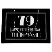 79e verjaardag: Art Deco geïnspireerde stijl "79", Groot Cadeauzakje (Voorkant)