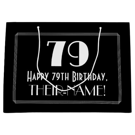 79e verjaardag: Art Deco geïnspireerde stijl "79", Groot Cadeauzakje (Voorkant)