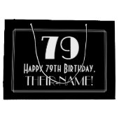 79e verjaardag: Art Deco geïnspireerde stijl "79", Groot Cadeauzakje (Achterkant)