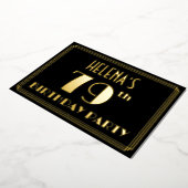 79e verjaardag: Art Deco Kijk "79", met naam Folie Uitnodiging (Gedraaid)