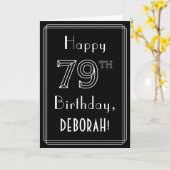 79e verjaardag: Art Deco Style # 79 en aangepaste Kaart (Gele Bloem)