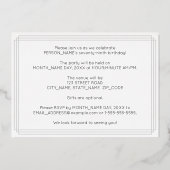 79e verjaardag — Art Deco Style "79" + Naam Folie Uitnodiging (Achterkant)