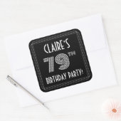 79e verjaardag: Art Deco Style en aangepaste naam Vierkante Sticker (Envelop)