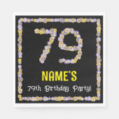 79e verjaardag: bloem bloemen nummer, aangepaste n servet (Voorkant)