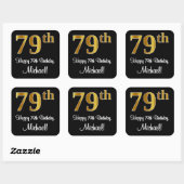 79e verjaardag - Elegante luxe Faux Gold look # Vierkante Sticker (Vel)