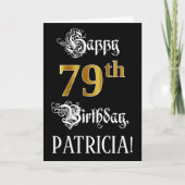 79e verjaardag — Fancy script; Faux Gold Kijk; naa Kaart (Voorkant)