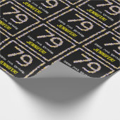 79e verjaardag: Floral Flowers Number, Custom Name Cadeaupapier (Hoek)